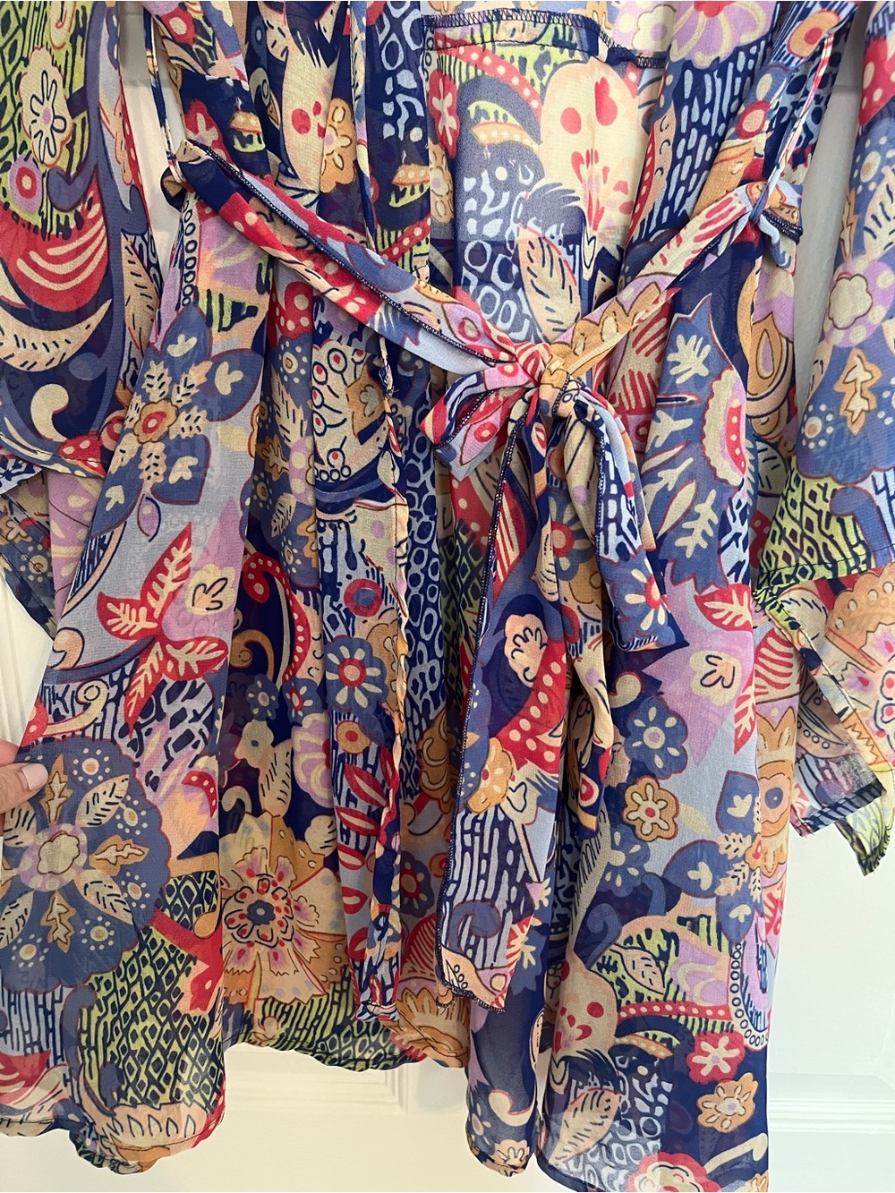 Andrew & Co Multi-Color Floral Paisley Kimono - Picture 4 of 7